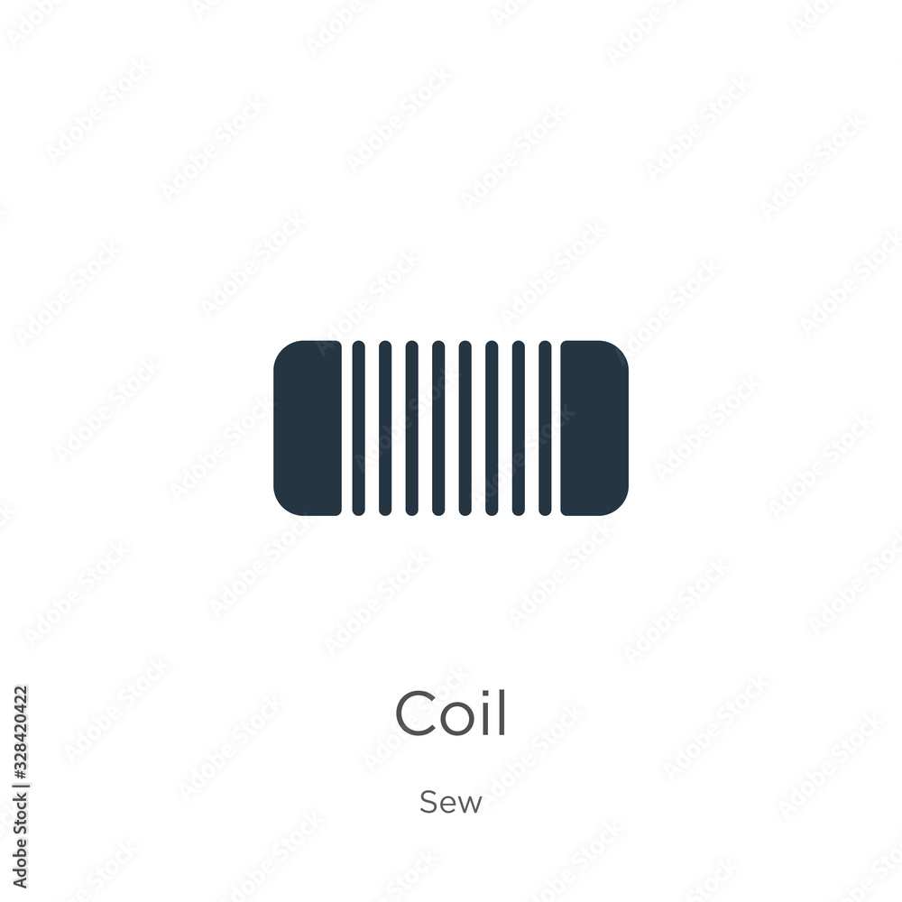 Coil icon vector. Trendy flat coil icon from sew collection isolated on white background. Vector illustration can be used for web and mobile graphic design, logo, eps10 Coil icon vector. Trendy flat coil icon from sew collection isolated on white background. Vector illustration can be used for web and mobile graphic design, logo, eps10