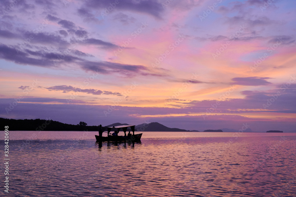 A morning cruise with local gondola of Thung Yee Peng, Ko Lanta, Krabi, Thailand.