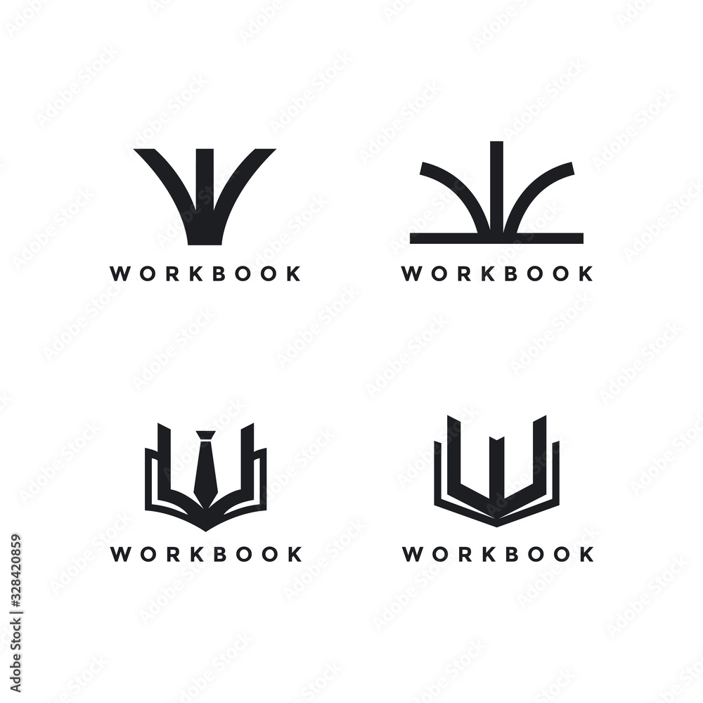 Letter W open book logo icon vector set Stock Vector | Adobe Stock