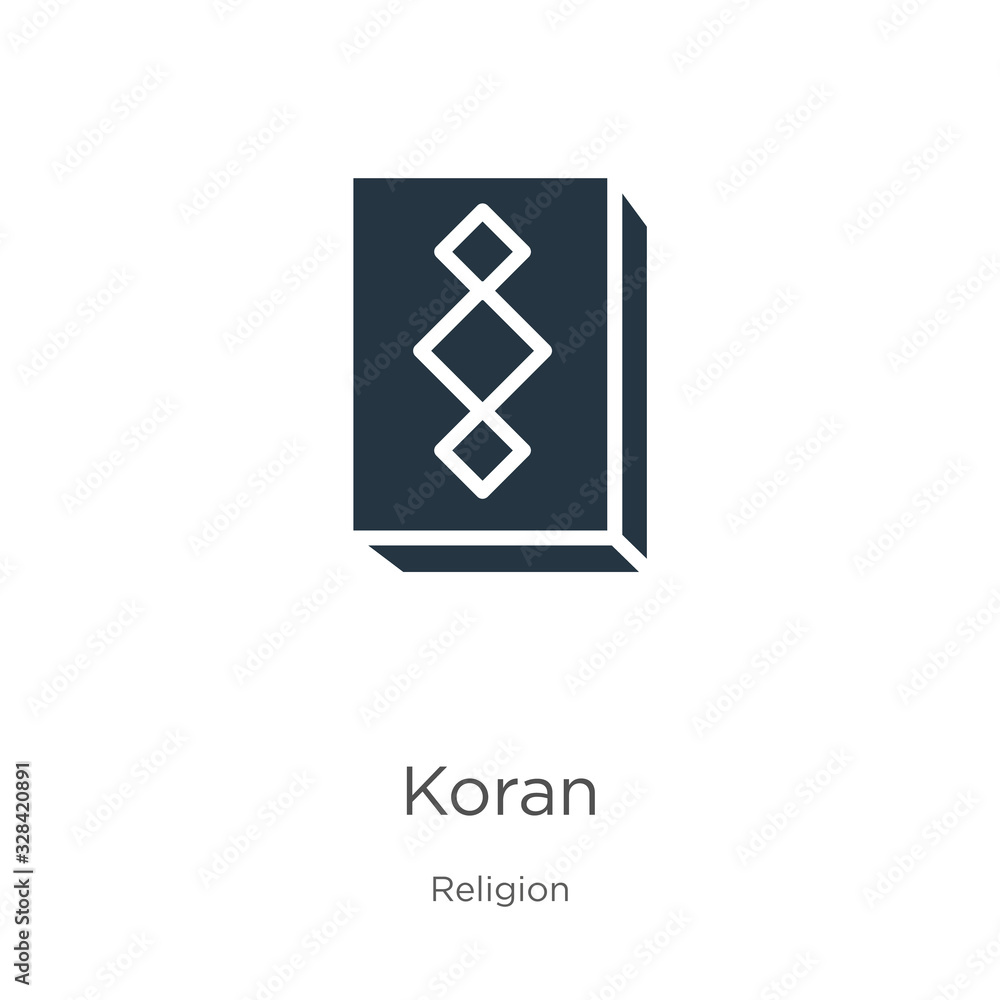 Koran icon vector. Trendy flat koran icon from religion collection isolated on white background. Vector illustration can be used for web and mobile graphic design, logo, eps10 Koran icon vector. Trendy flat koran icon from religion collection isolated on white background. Vector illustration can be used for web and mobile graphic design, logo, eps10