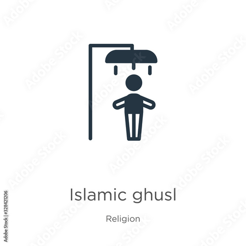 Islamic ghusl icon vector. Trendy flat islamic ghusl icon from religion collection isolated on white background. Vector illustration can be used for web and mobile graphic design, logo, eps10