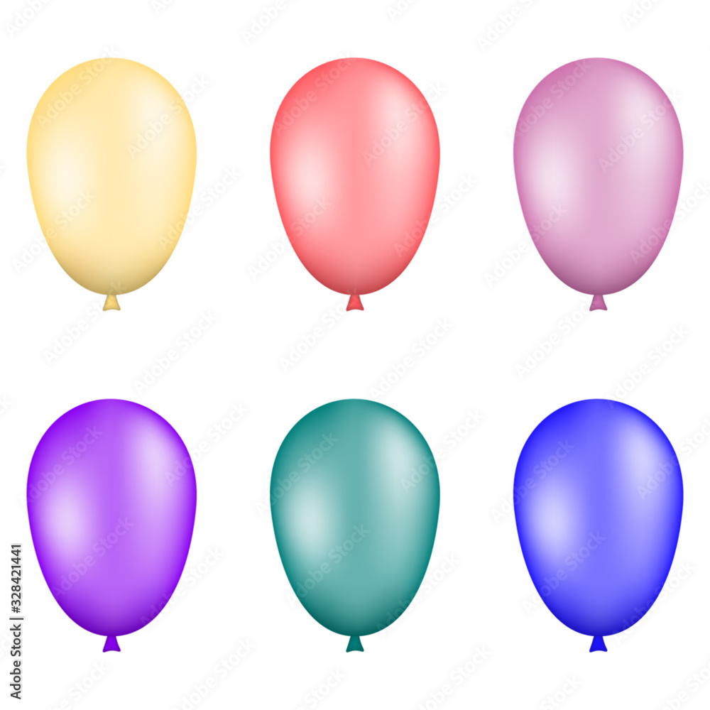 Colorful balloons isolated vector illustration.
