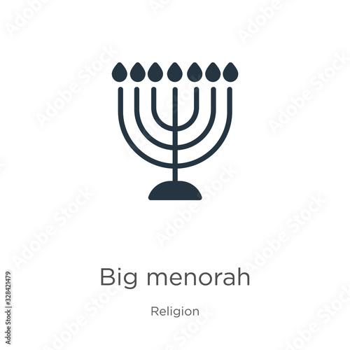 Big menorah icon vector. Trendy flat big menorah icon from religion collection isolated on white background. Vector illustration can be used for web and mobile graphic design, logo, eps10