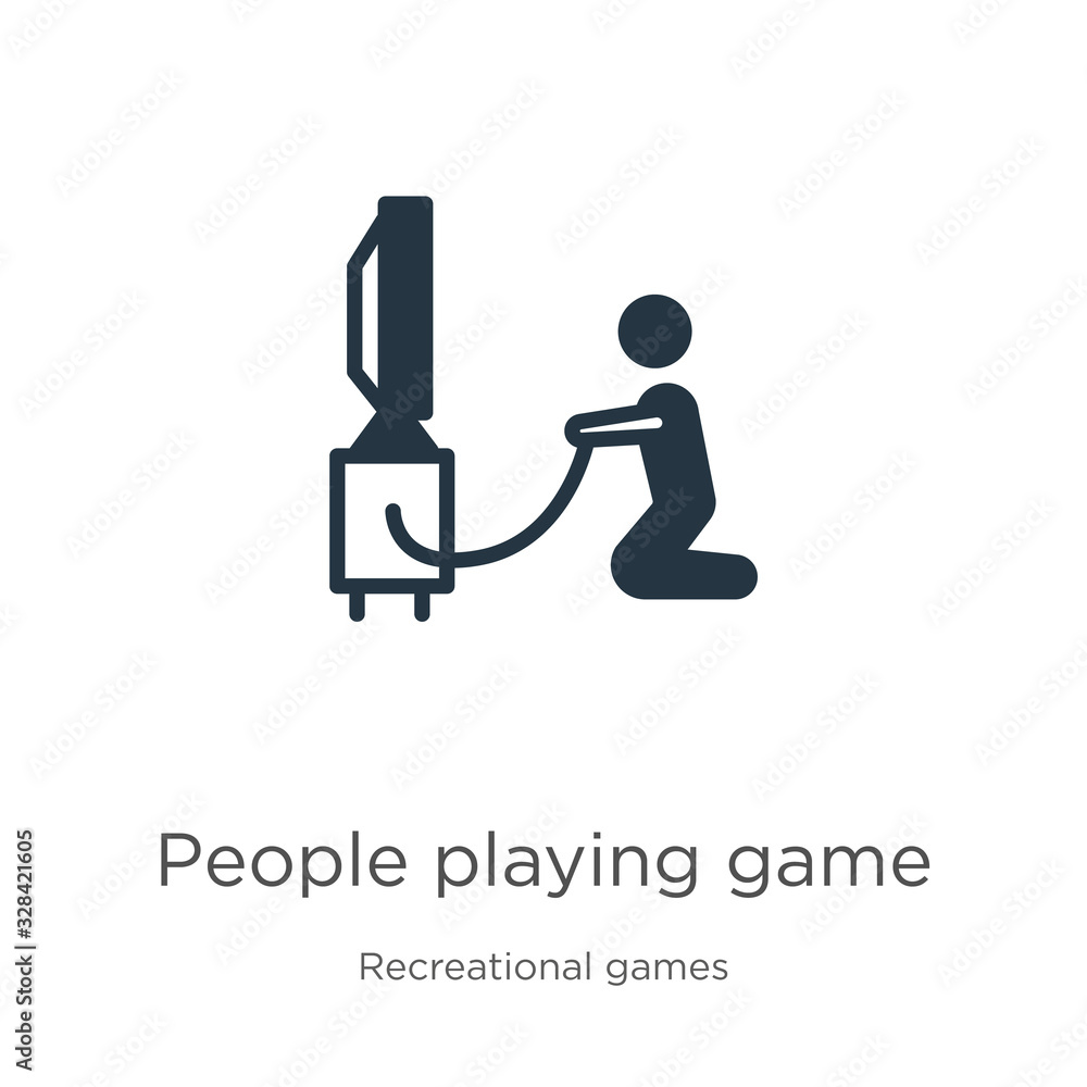 Fototapeta premium People playing game icon vector. Trendy flat people playing game icon from recreational games collection isolated on white background. Vector illustration can be used for web and mobile graphic