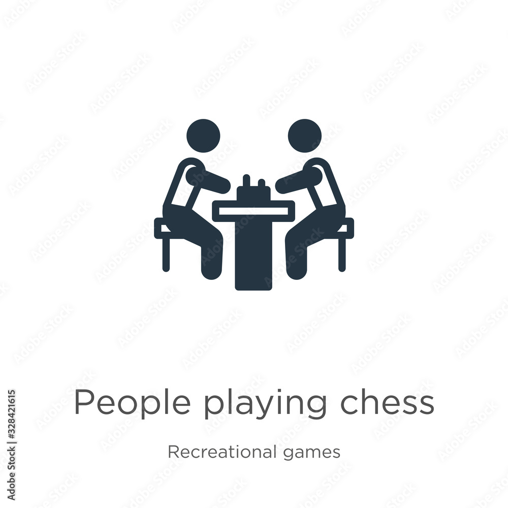 People playing chess icon vector. Trendy flat people playing chess icon from recreational games collection isolated on white background. Vector illustration can be used for web and mobile graphic People playing chess icon vector. Trendy flat people playing chess icon from recreational games collection isolated on white background. Vector illustration can be used for web and mobile graphic
