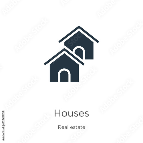 Houses icon vector. Trendy flat houses icon from real estate collection isolated on white background. Vector illustration can be used for web and mobile graphic design, logo, eps10