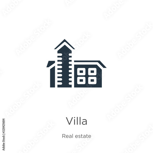 Villa icon vector. Trendy flat villa icon from real estate collection isolated on white background. Vector illustration can be used for web and mobile graphic design  logo  eps10