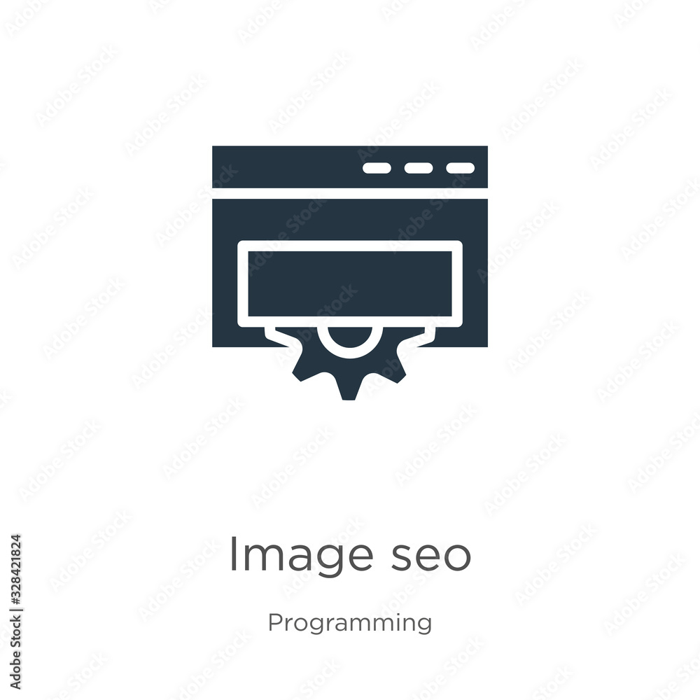 Image seo icon vector. Trendy flat image seo icon from programming collection isolated on white background. Vector illustration can be used for web and mobile graphic design, logo, eps10 Image seo icon vector. Trendy flat image seo icon from programming collection isolated on white background. Vector illustration can be used for web and mobile graphic design, logo, eps10