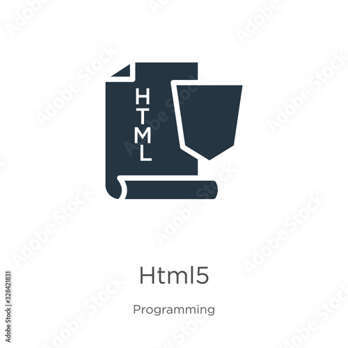 Html5 icon vector. Trendy flat html5 icon from programming collection isolated on white background. Vector illustration can be used for web and mobile graphic design, logo, eps10
