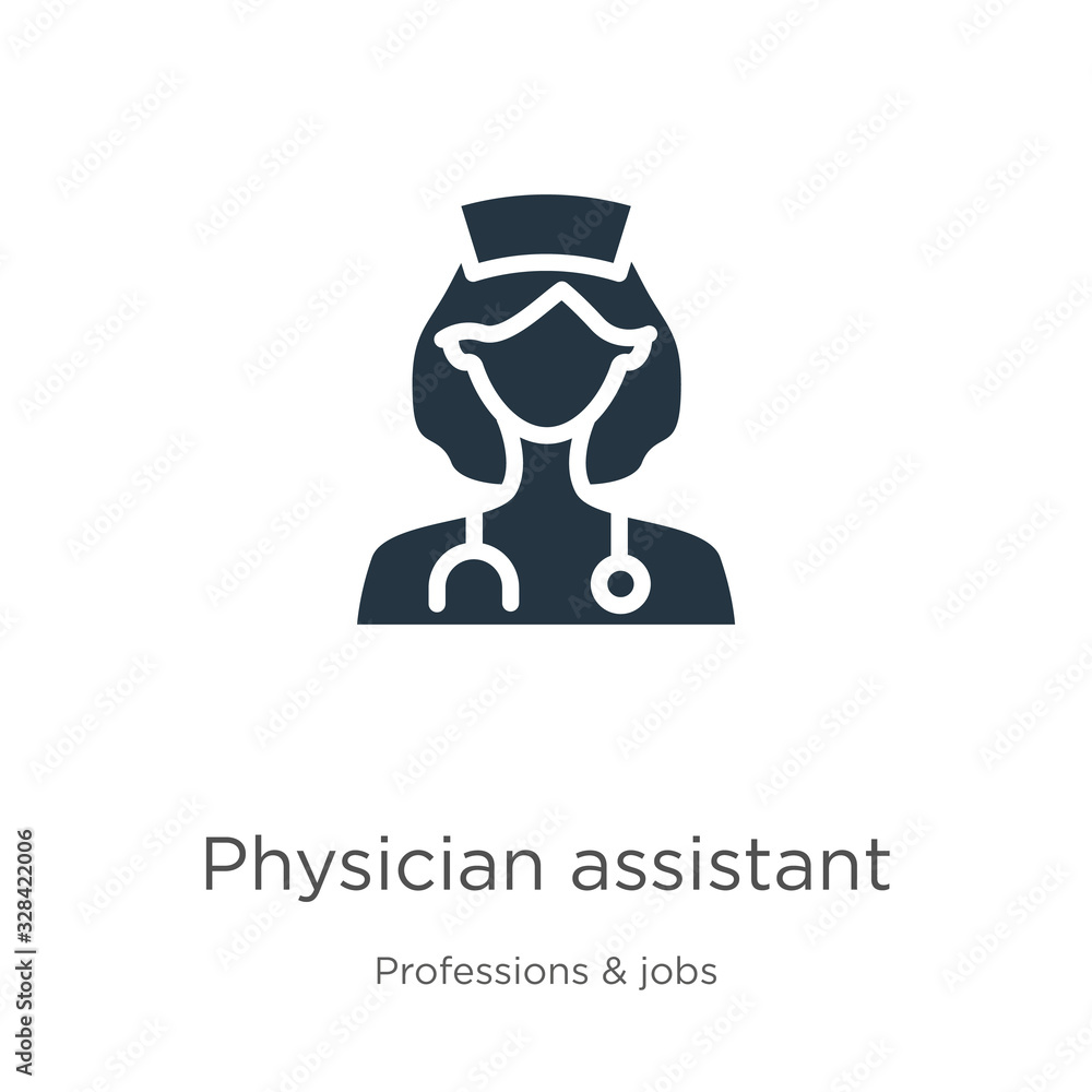 Physician assistant icon vector. Trendy flat physician assistant icon from professions collection isolated on white background. Vector illustration can be used for web and mobile graphic design, logo,