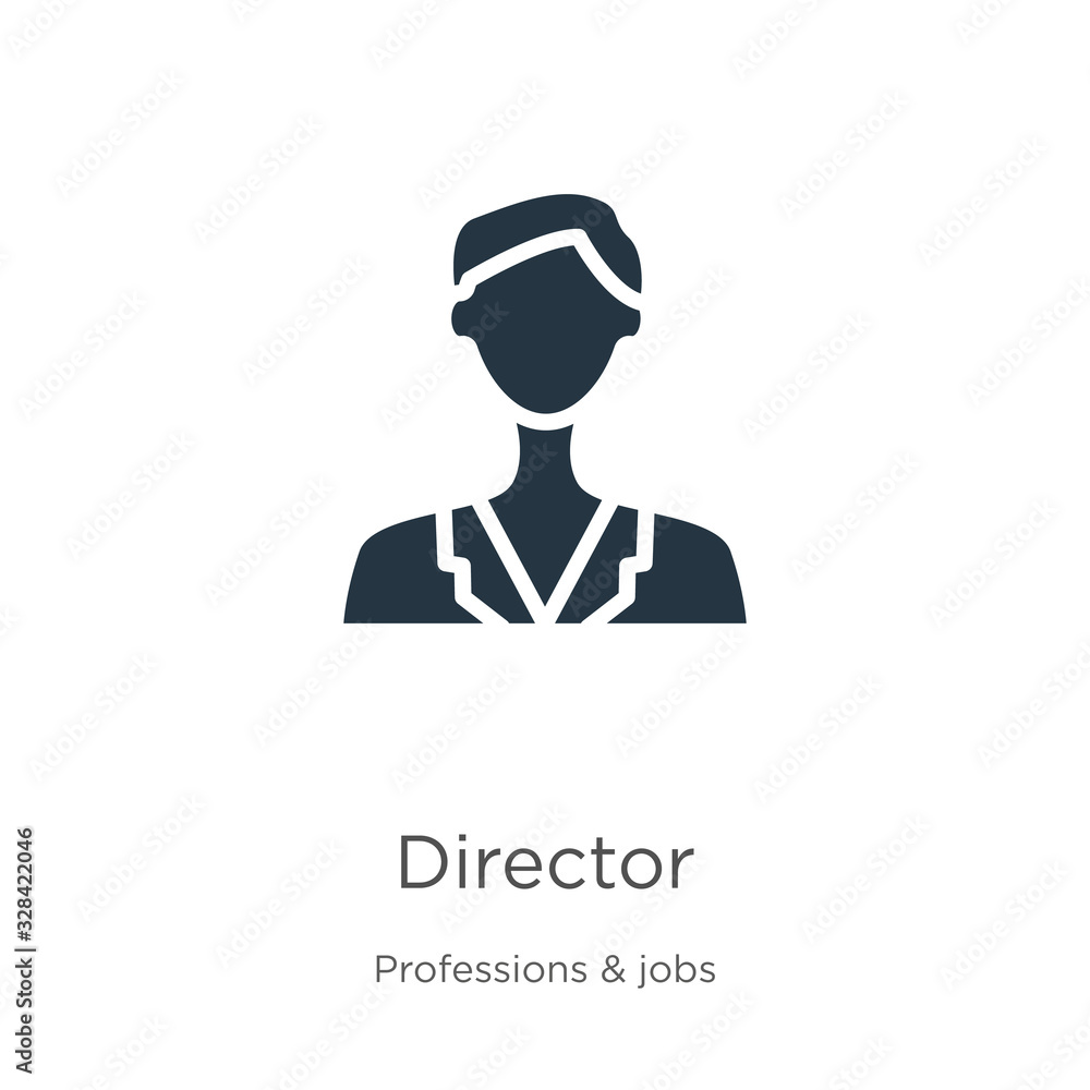 Director icon vector. Trendy flat director icon from professions collection isolated on white background. Vector illustration can be used for web and mobile graphic design, logo, eps10 Director icon vector. Trendy flat director icon from professions collection isolated on white background. Vector illustration can be used for web and mobile graphic design, logo, eps10