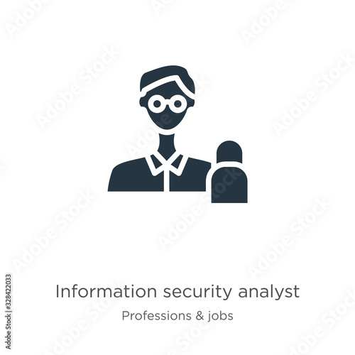 Information security analyst icon vector. Trendy flat information security analyst icon from professions collection isolated on white background. Vector illustration can be used for web and mobile