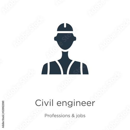 Civil engineer icon vector. Trendy flat civil engineer icon from professions collection isolated on white background. Vector illustration can be used for web and mobile graphic design, logo, eps10