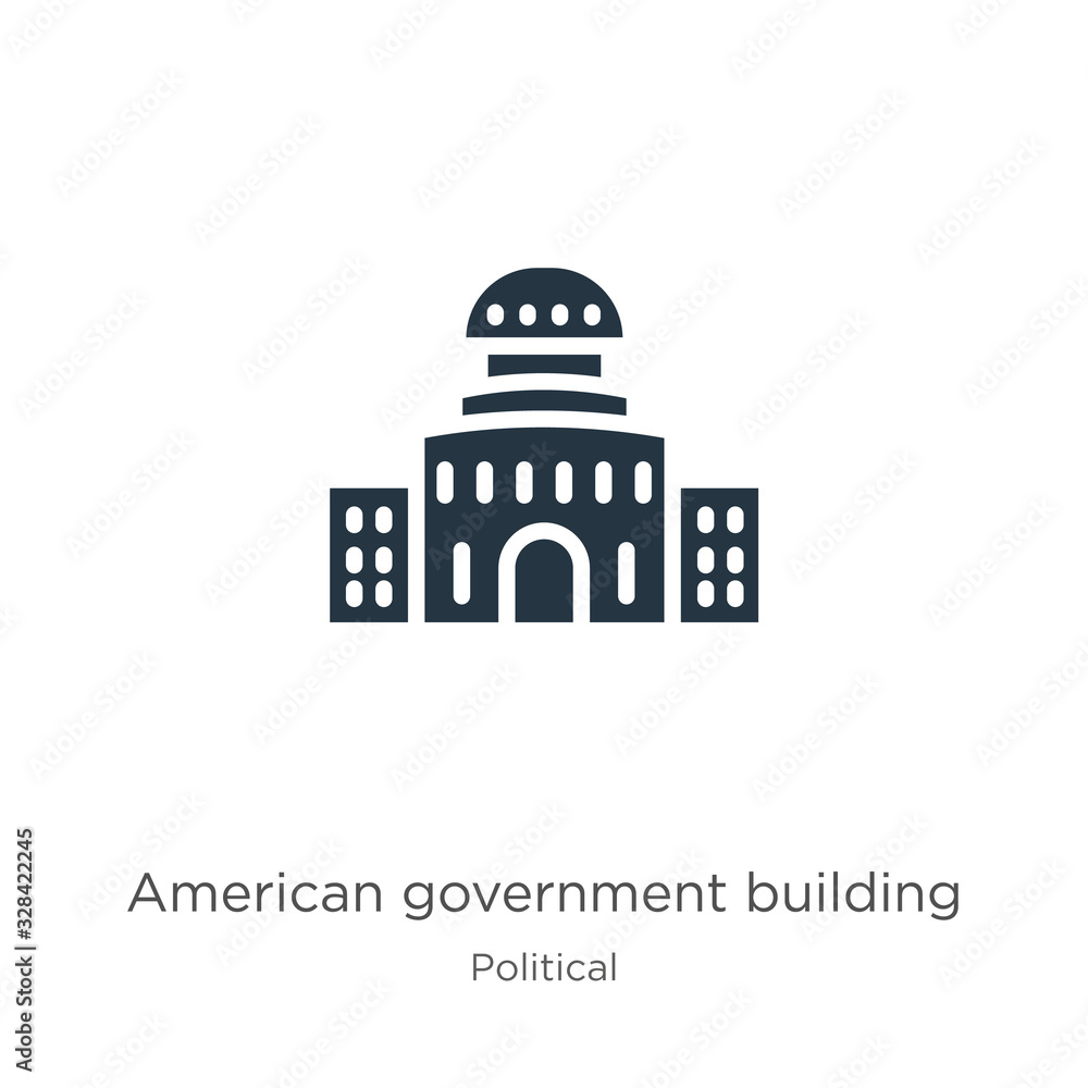 American government building icon vector. Trendy flat american government building icon from political collection isolated on white background. Vector illustration can be used for web and mobile