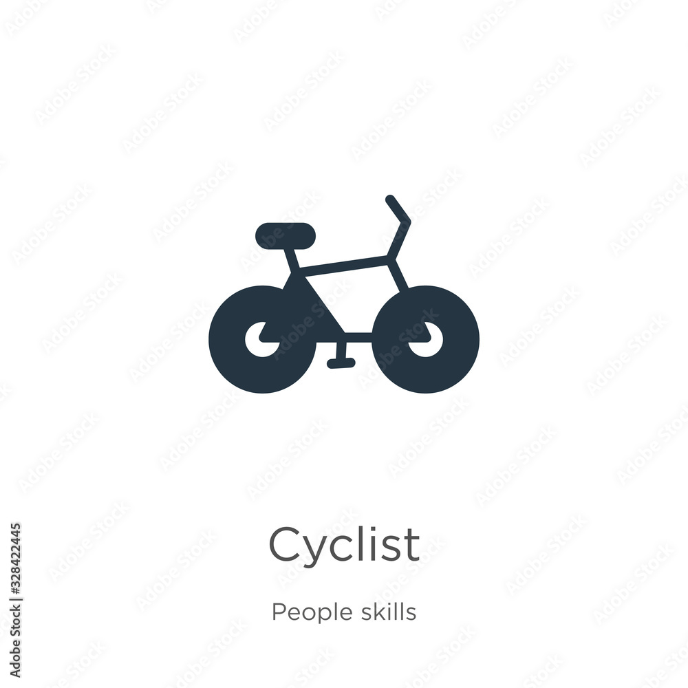 Cyclist icon vector. Trendy flat cyclist icon from people skills collection isolated on white background. Vector illustration can be used for web and mobile graphic design, logo, eps10 Cyclist icon vector. Trendy flat cyclist icon from people skills collection isolated on white background. Vector illustration can be used for web and mobile graphic design, logo, eps10