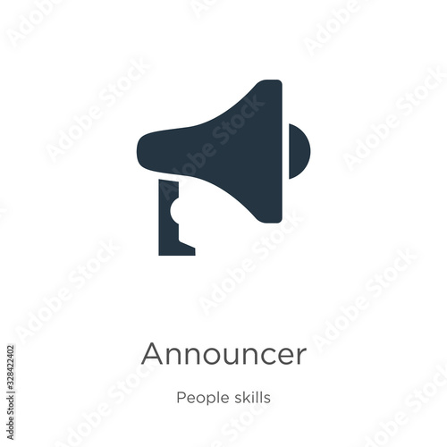 Announcer icon vector. Trendy flat announcer icon from people skills collection isolated on white background. Vector illustration can be used for web and mobile graphic design, logo, eps10