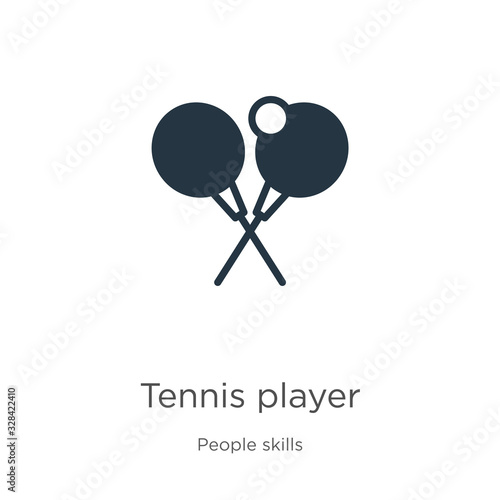 Tennis player icon vector. Trendy flat tennis player icon from people skills collection isolated on white background. Vector illustration can be used for web and mobile graphic design, logo, eps10