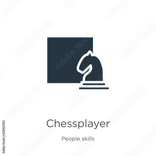 Chessplayer icon vector. Trendy flat chessplayer icon from people skills collection isolated on white background. Vector illustration can be used for web and mobile graphic design, logo, eps10