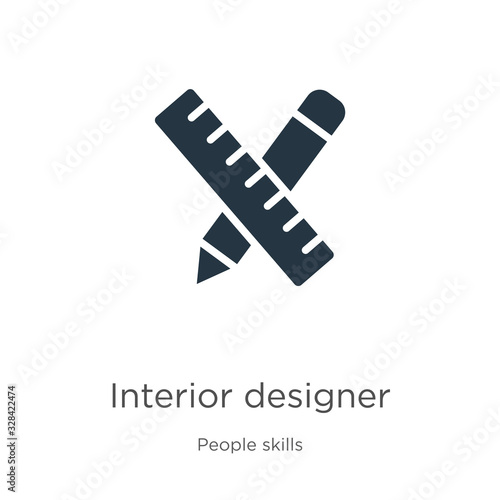 Interior designer icon vector. Trendy flat interior designer icon from people skills collection isolated on white background. Vector illustration can be used for web and mobile graphic design, logo,