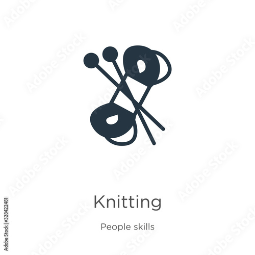 Knitting icon vector. Trendy flat knitting icon from people skills collection isolated on white background. Vector illustration can be used for web and mobile graphic design, logo, eps10