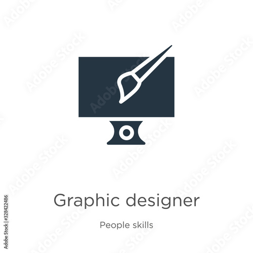 Graphic designer icon vector. Trendy flat graphic designer icon from people skills collection isolated on white background. Vector illustration can be used for web and mobile graphic design, logo,