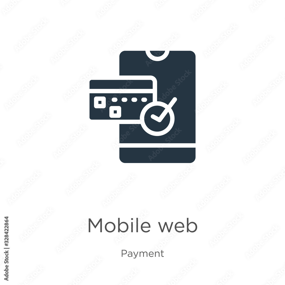 Mobile web icon vector. Trendy flat mobile web icon from payment collection isolated on white background. Vector illustration can be used for web and mobile graphic design, logo, eps10 Mobile web icon vector. Trendy flat mobile web icon from payment collection isolated on white background. Vector illustration can be used for web and mobile graphic design, logo, eps10