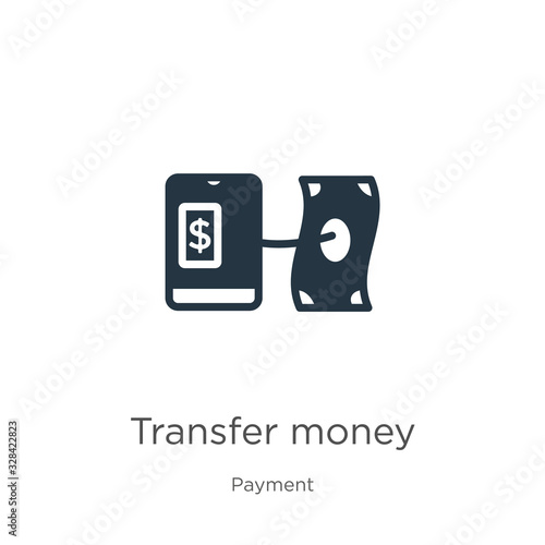Transfer money icon vector. Trendy flat transfer money icon from payment methods collection isolated on white background. Vector illustration can be used for web and mobile graphic design, logo, eps10