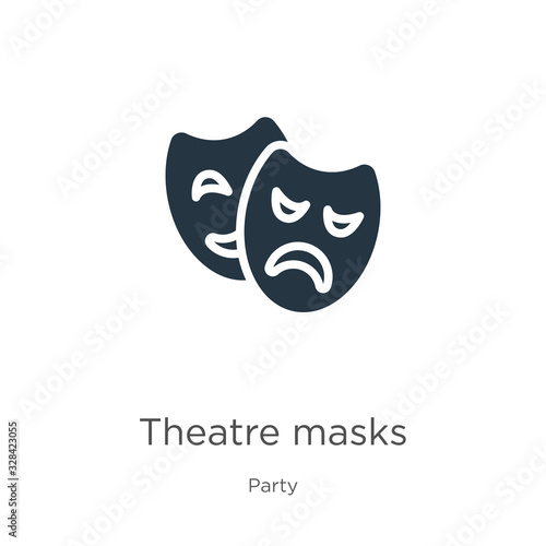 Theatre masks icon vector. Trendy flat theatre masks icon from party collection isolated on white background. Vector illustration can be used for web and mobile graphic design, logo, eps10