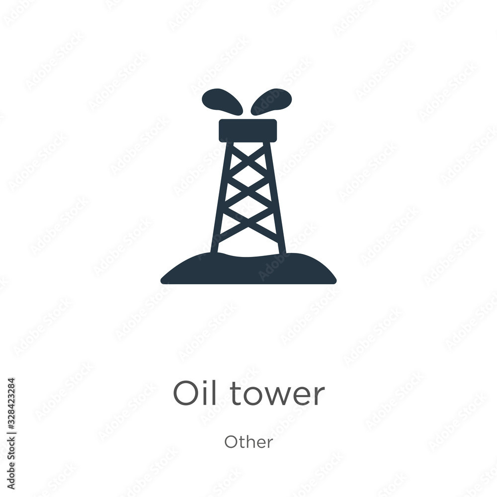 Oil tower icon vector. Trendy flat oil tower icon from other collection isolated on white background. Vector illustration can be used for web and mobile graphic design, logo, eps10 Oil tower icon vector. Trendy flat oil tower icon from other collection isolated on white background. Vector illustration can be used for web and mobile graphic design, logo, eps10