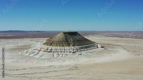 drone Mangystau white landscape in Kazakhstan photo