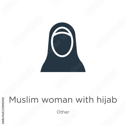 Muslim woman with hijab icon vector. Trendy flat muslim woman with hijab icon from other collection isolated on white background. Vector illustration can be used for web and mobile graphic design,