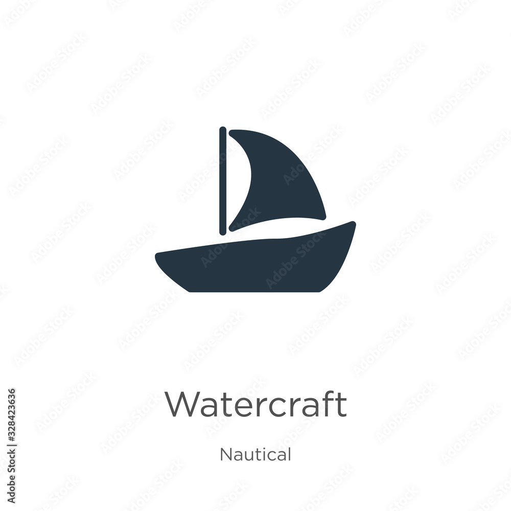 Watercraft icon vector. Trendy flat watercraft icon from nautical collection isolated on white background. Vector illustration can be used for web and mobile graphic design, logo, eps10 Watercraft icon vector. Trendy flat watercraft icon from nautical collection isolated on white background. Vector illustration can be used for web and mobile graphic design, logo, eps10