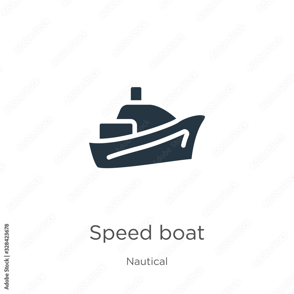 Speed boat icon vector. Trendy flat speed boat icon from nautical collection isolated on white background. Vector illustration can be used for web and mobile graphic design, logo, eps10 Speed boat icon vector. Trendy flat speed boat icon from nautical collection isolated on white background. Vector illustration can be used for web and mobile graphic design, logo, eps10