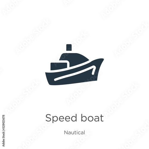 Speed boat icon vector. Trendy flat speed boat icon from nautical collection isolated on white background. Vector illustration can be used for web and mobile graphic design, logo, eps10