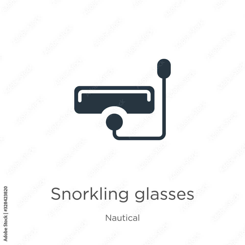 Snorkling glasses icon vector. Trendy flat snorkling glasses icon from nautical collection isolated on white background. Vector illustration can be used for web and mobile graphic design, logo, eps10 Snorkling glasses icon vector. Trendy flat snorkling glasses icon from nautical collection isolated on white background. Vector illustration can be used for web and mobile graphic design, logo, eps10