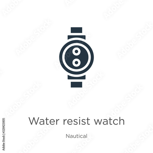 Water resist watch icon vector. Trendy flat water resist watch icon from nautical collection isolated on white background. Vector illustration can be used for web and mobile graphic design, logo,