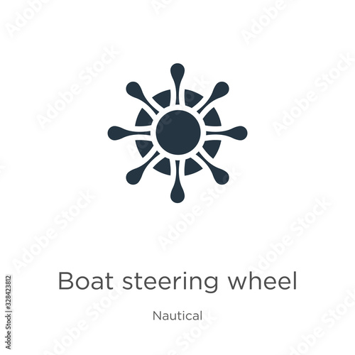 Boat steering wheel icon vector. Trendy flat boat steering wheel icon from nautical collection isolated on white background. Vector illustration can be used for web and mobile graphic design, logo,