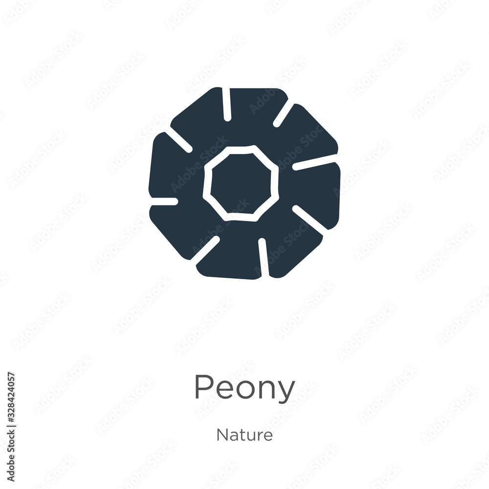 Fototapeta premium Peony icon vector. Trendy flat peony icon from nature collection isolated on white background. Vector illustration can be used for web and mobile graphic design, logo, eps10