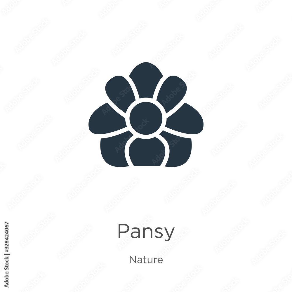 Pansy icon vector. Trendy flat pansy icon from nature collection isolated on white background. Vector illustration can be used for web and mobile graphic design, logo, eps10 Pansy icon vector. Trendy flat pansy icon from nature collection isolated on white background. Vector illustration can be used for web and mobile graphic design, logo, eps10