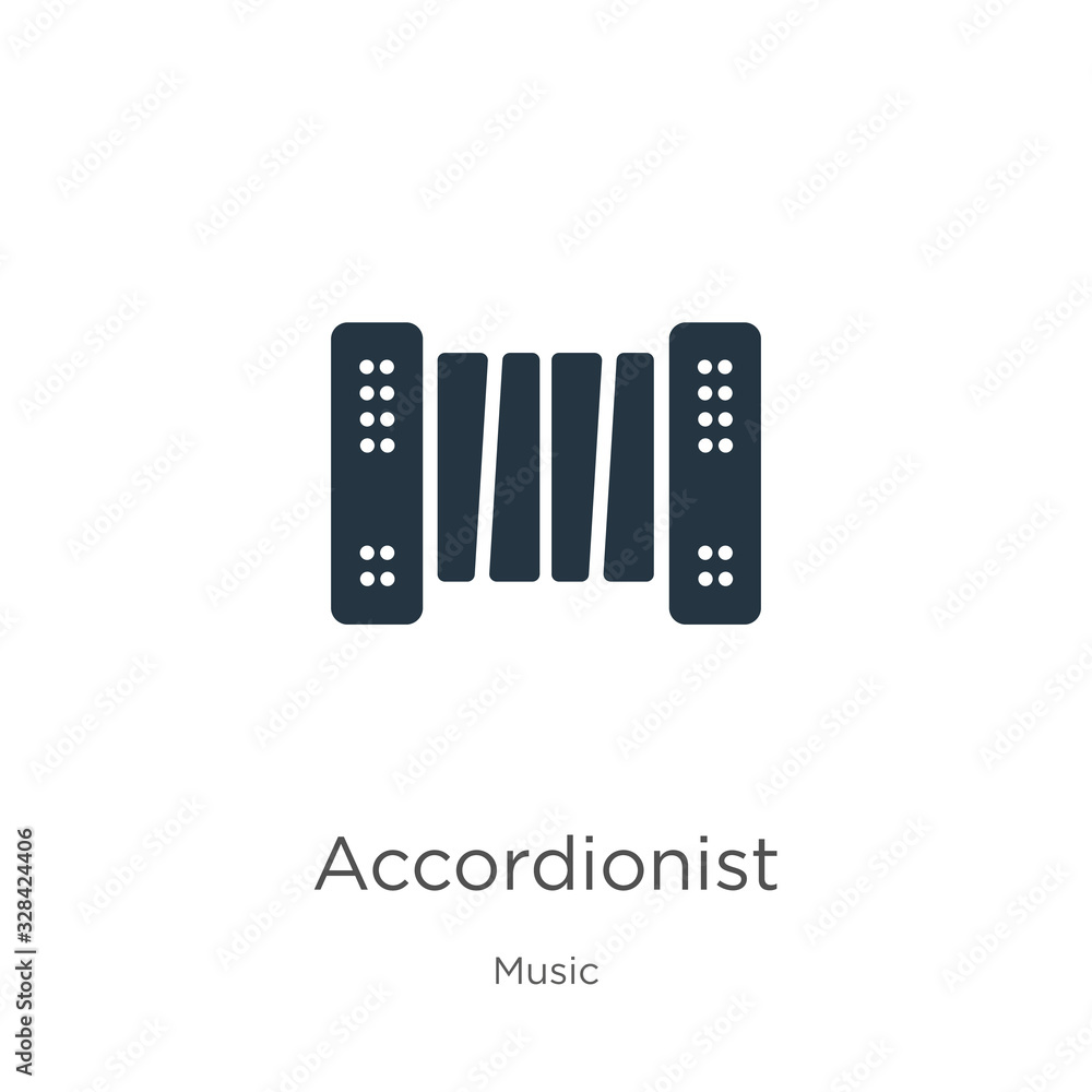 Accordionist icon vector. Trendy flat accordionist icon from music collection isolated on white background. Vector illustration can be used for web and mobile graphic design, logo, eps10 Accordionist icon vector. Trendy flat accordionist icon from music collection isolated on white background. Vector illustration can be used for web and mobile graphic design, logo, eps10