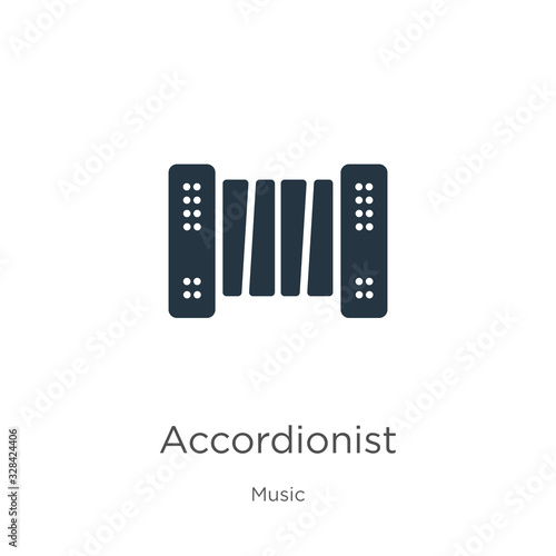 Accordionist icon vector. Trendy flat accordionist icon from music collection isolated on white background. Vector illustration can be used for web and mobile graphic design, logo, eps10