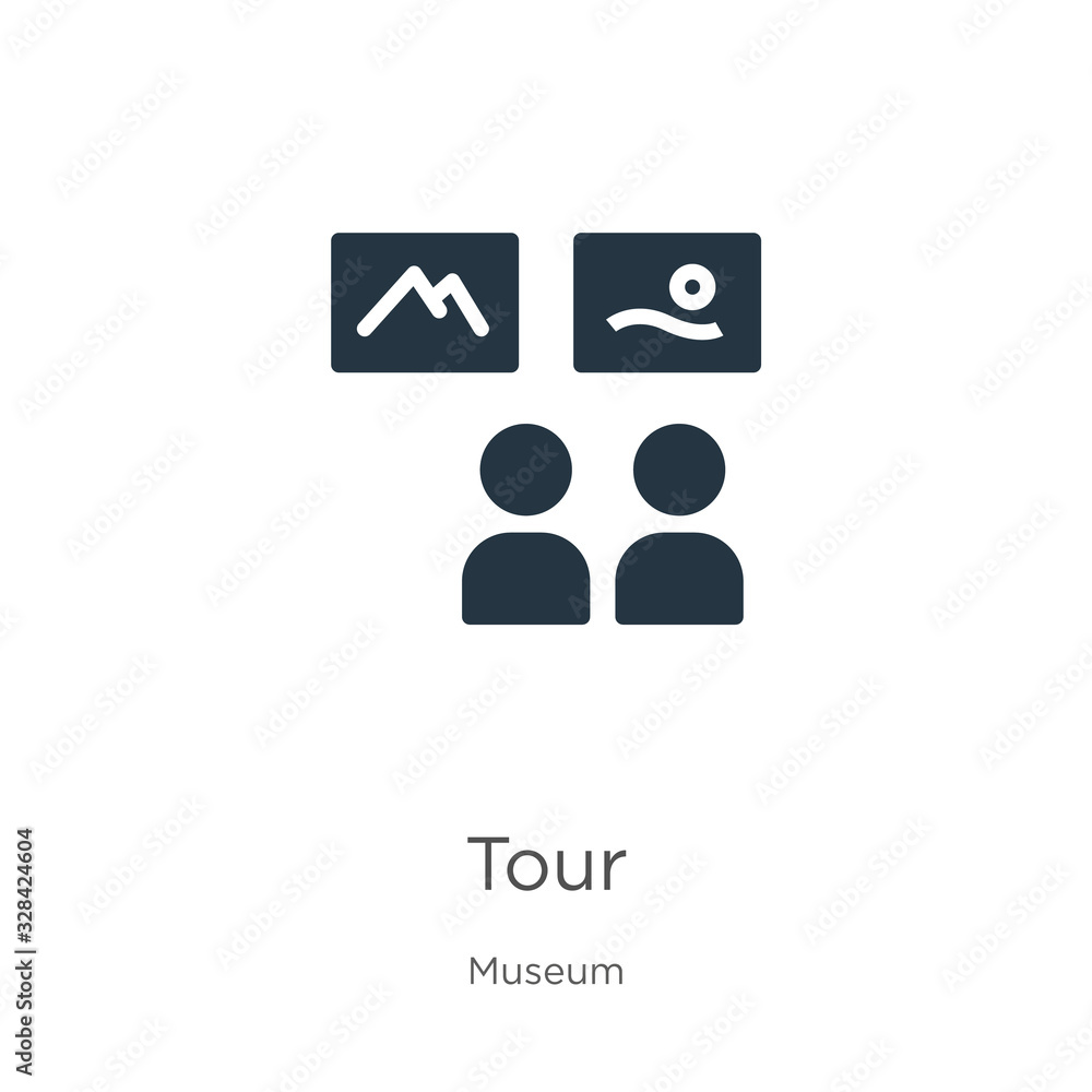 Tour icon vector. Trendy flat tour icon from museum collection isolated on white background. Vector illustration can be used for web and mobile graphic design, logo, eps10 Tour icon vector. Trendy flat tour icon from museum collection isolated on white background. Vector illustration can be used for web and mobile graphic design, logo, eps10