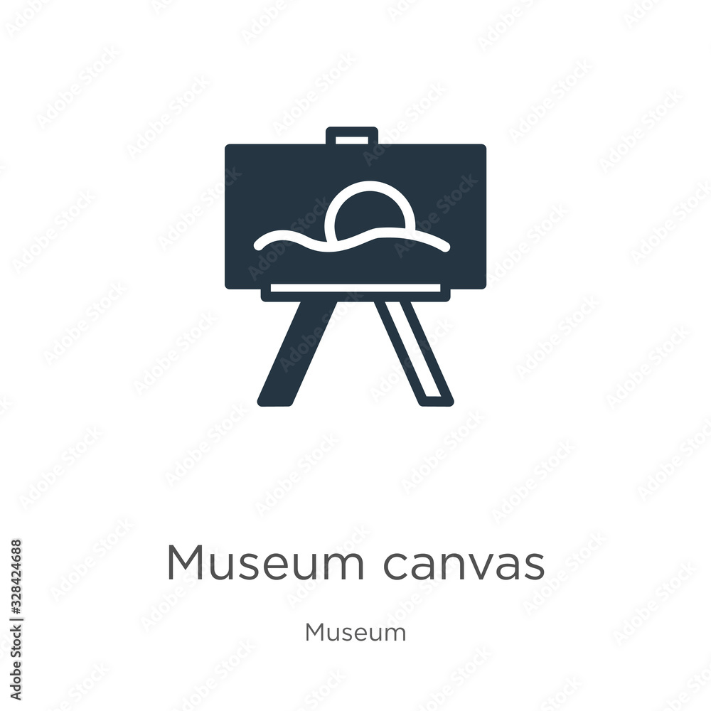 Museum canvas icon vector. Trendy flat museum canvas icon from museum collection isolated on white background. Vector illustration can be used for web and mobile graphic design, logo, eps10 Museum canvas icon vector. Trendy flat museum canvas icon from museum collection isolated on white background. Vector illustration can be used for web and mobile graphic design, logo, eps10