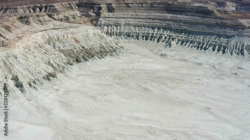 drone Mangystau white landscape in Kazakhstan photo