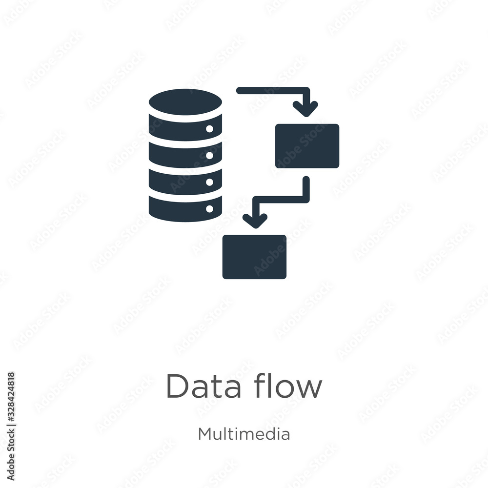 Data flow icon vector. Trendy flat data flow icon from multimedia ...
