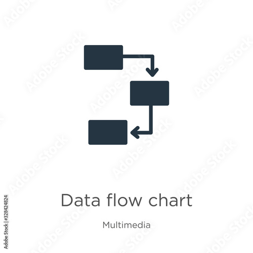 Data flow chart icon vector. Trendy flat data flow chart icon from multimedia collection isolated on white background. Vector illustration can be used for web and mobile graphic design, logo, eps10