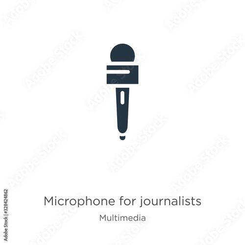 Microphone for journalists icon vector. Trendy flat microphone for journalists icon from multimedia collection isolated on white background. Vector illustration can be used for web and mobile graphic