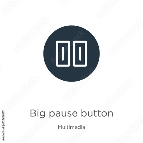 Big pause button icon vector. Trendy flat big pause button icon from multimedia collection isolated on white background. Vector illustration can be used for web and mobile graphic design, logo, eps10