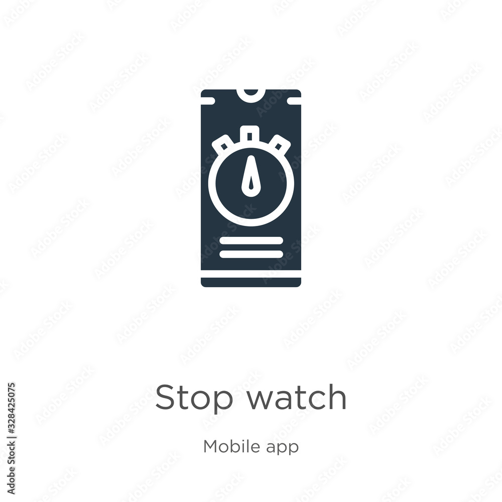 Stop watch icon vector. Trendy flat stop watch icon from mobile app collection isolated on white background. Vector illustration can be used for web and mobile graphic design, logo, eps10 Stop watch icon vector. Trendy flat stop watch icon from mobile app collection isolated on white background. Vector illustration can be used for web and mobile graphic design, logo, eps10