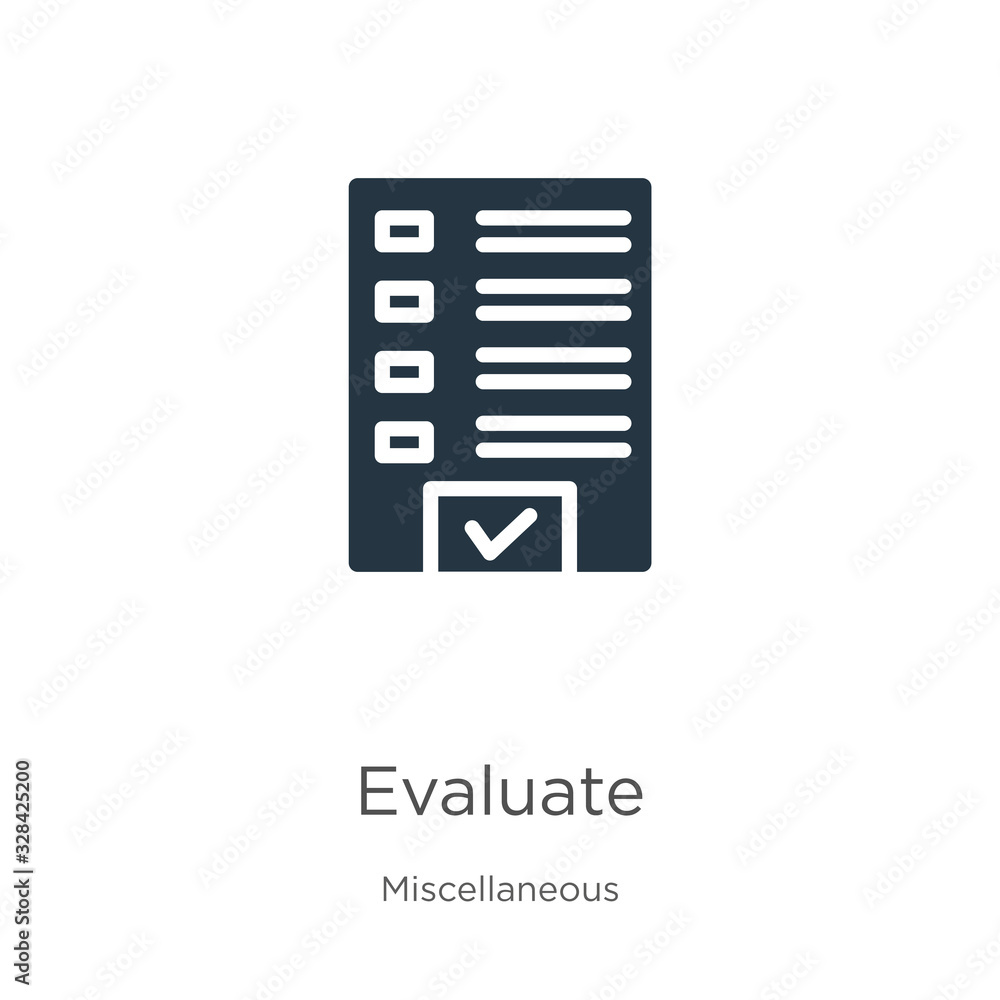 Evaluate icon vector. Trendy flat evaluate icon from miscellaneous collection isolated on white background. Vector illustration can be used for web and mobile graphic design, logo, eps10
